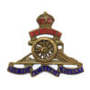 WW1 Royal Artillery Brass & Enamel Sweetheart Brooch (Revolving Wheel).