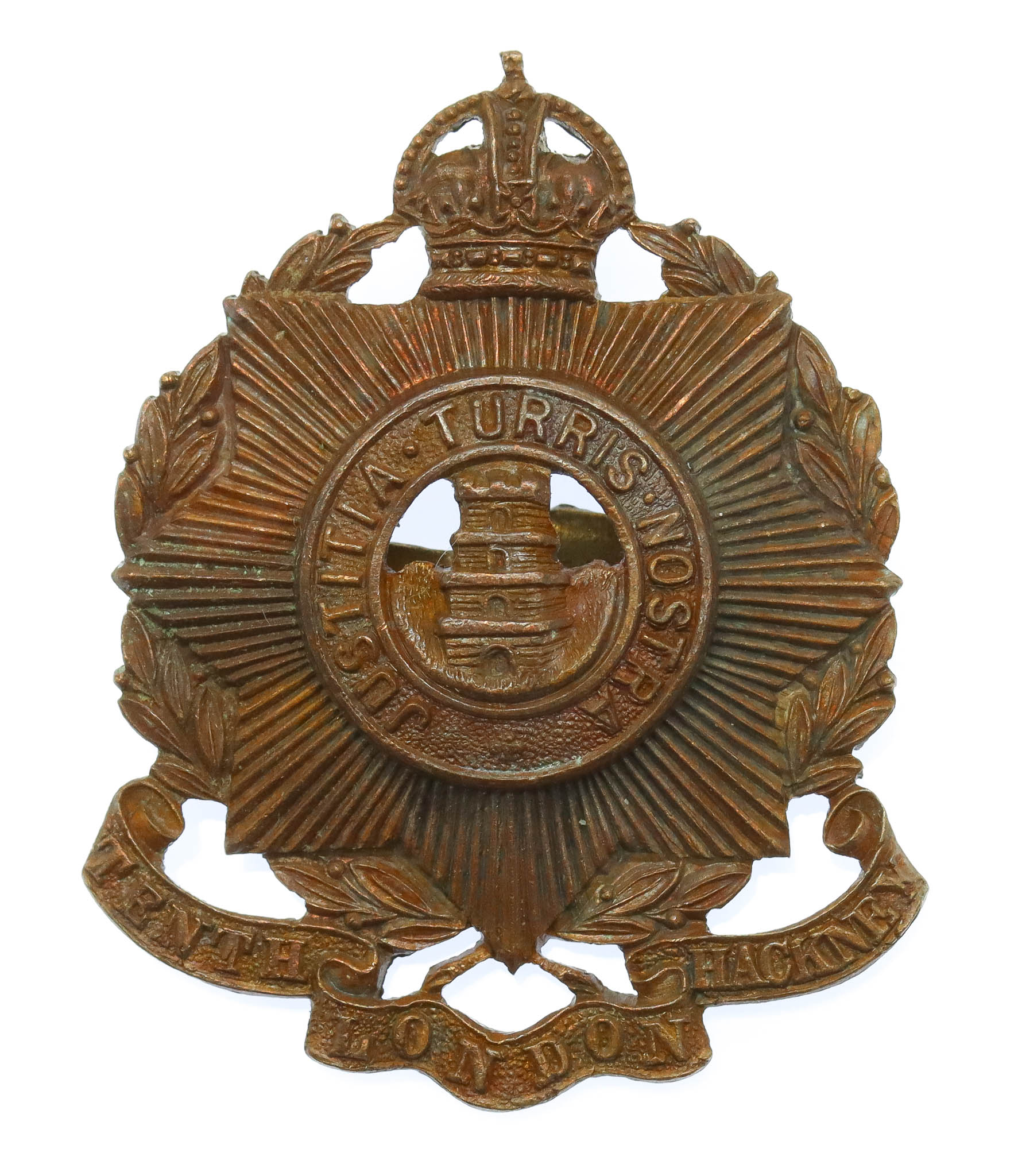 10th County of London Bn. (Hackney Rifles) London Regiment Officer' Service Dress Cap Badge