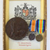 WW1 British War Medal, Victory Medal, Memorial Plaque (Death Penny) & Memorial Scroll - Lieut. E. Bouskill, 21st (6th City Pals) Bn. Manchester Regiment - K.I.A.