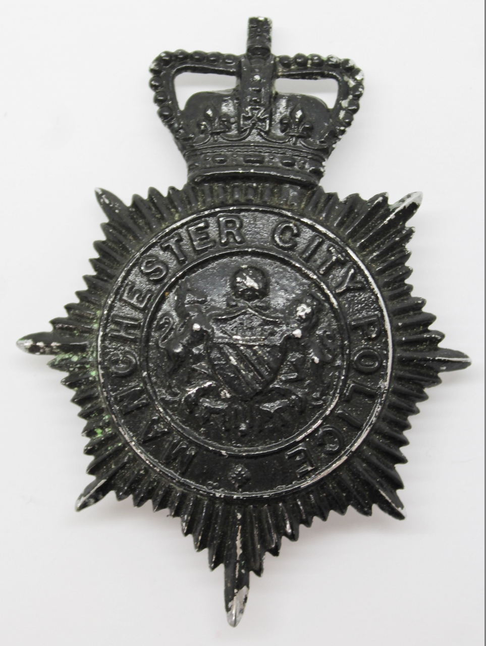 Manchester City Police Night Helmet Plate - Queen's Crown