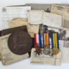 WW1 1914-15 Star Medal Trio & Memorial Plaque with Original Boxes & Docs - Sjt. F.R. Cox, 20th (3rd Public Schools) Bn. Royal Fusiliers - K.I.A.
