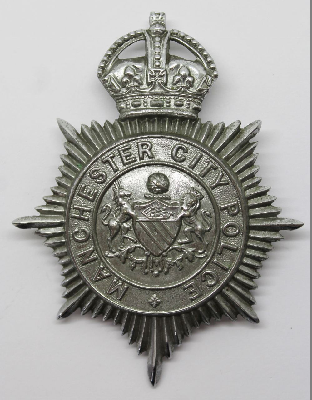 Manchester City Police Helmet Plate - King's Crown