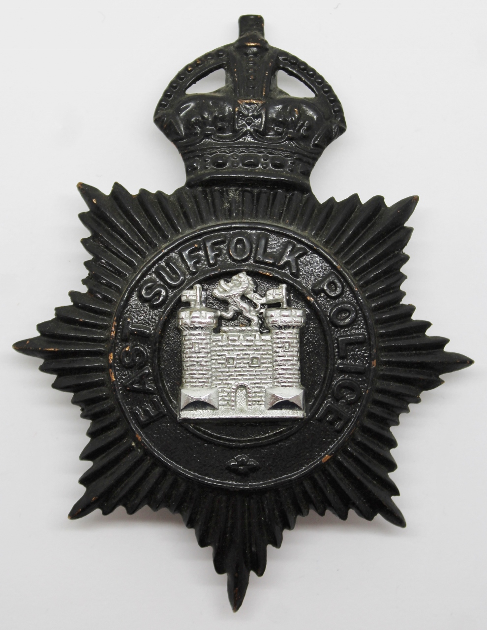 East Suffolk Police Night Helmet Plate - King's Crown