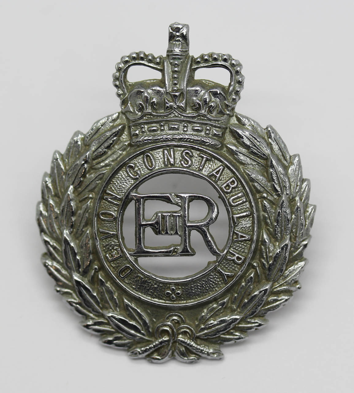 Devon Constabulary Wreath Cap Badge - Queen's Crown