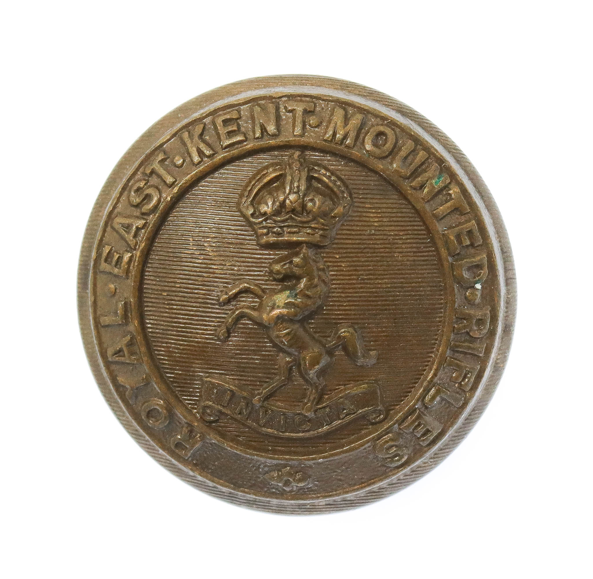 Royal East Kent Mounted Rifles Officer's Button - KIng's Crown (25mm)