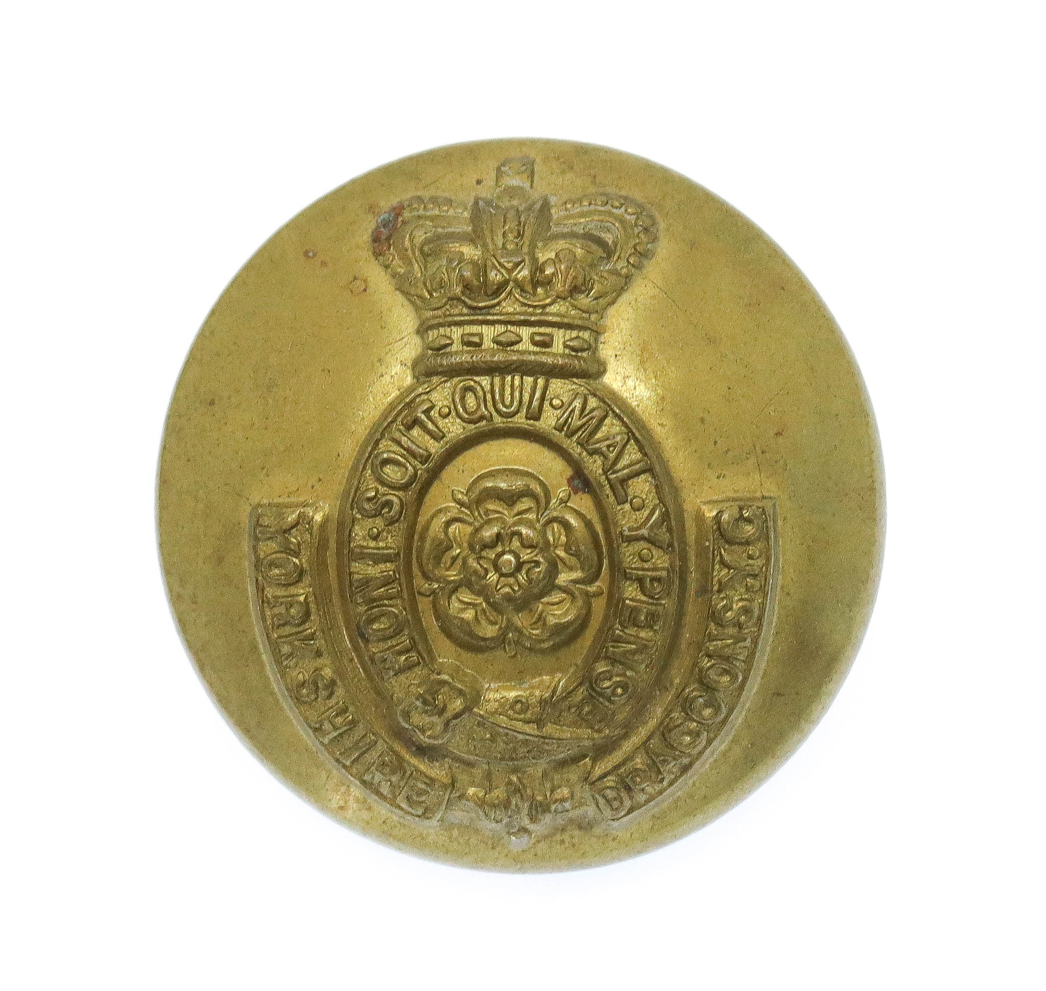 Victorian Yorkshire Dragoons Brass Button (24mm)