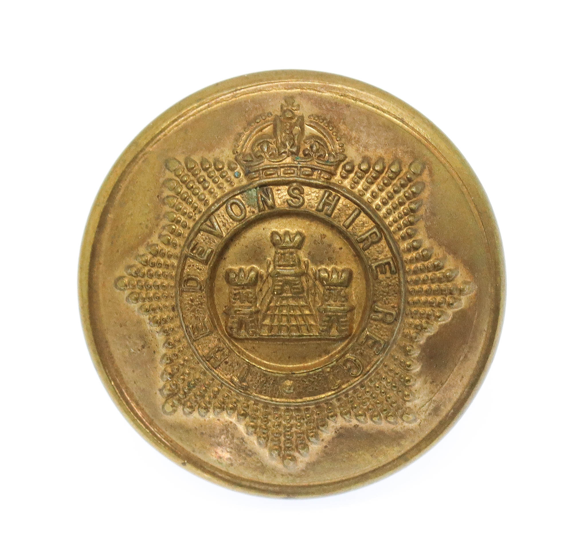 Devonshire Regiment Officer's Button - King's Crown (26mm)