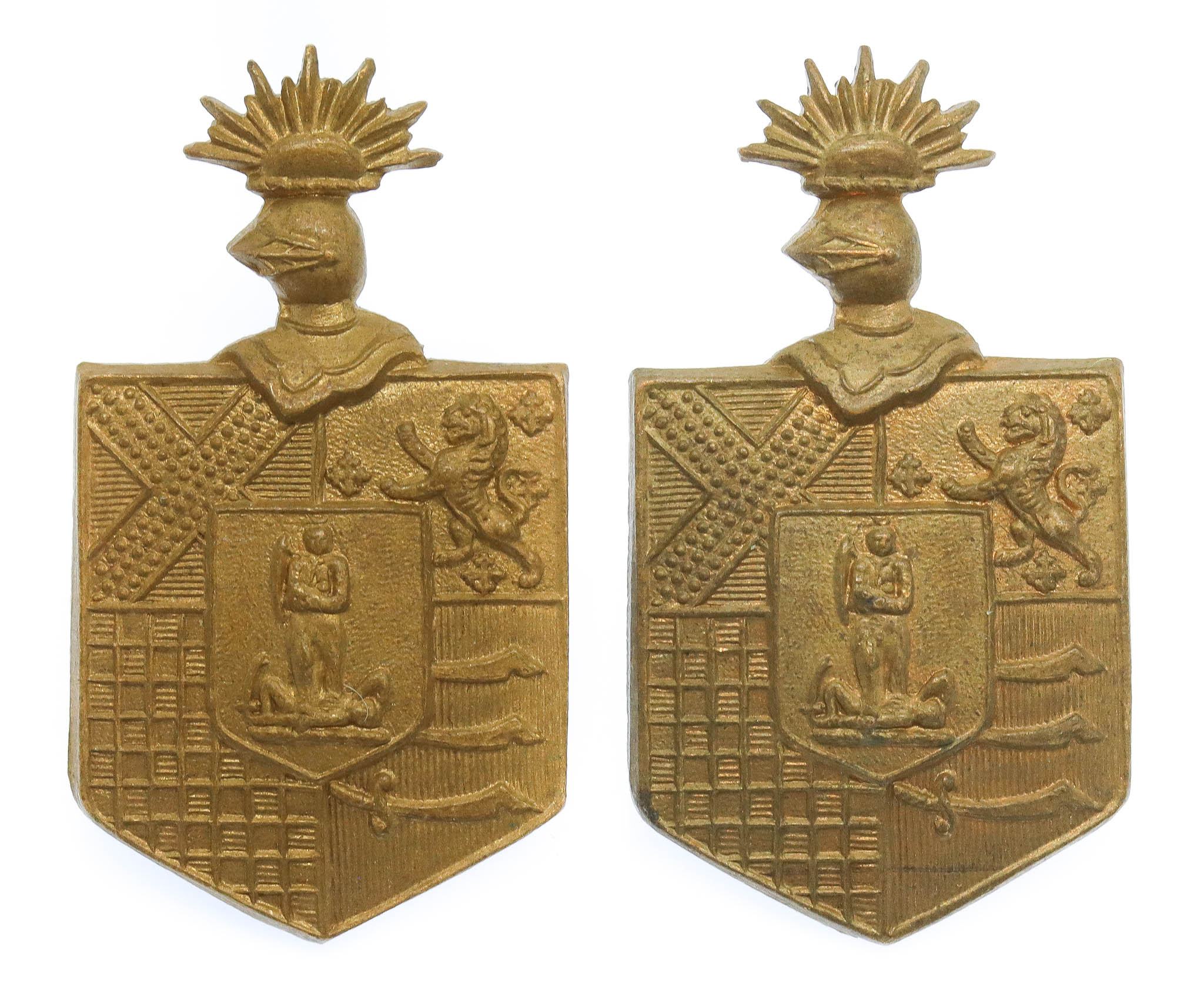Pair of 19th County of London Bn. (St. Pancras) London Regiment Collar Badges