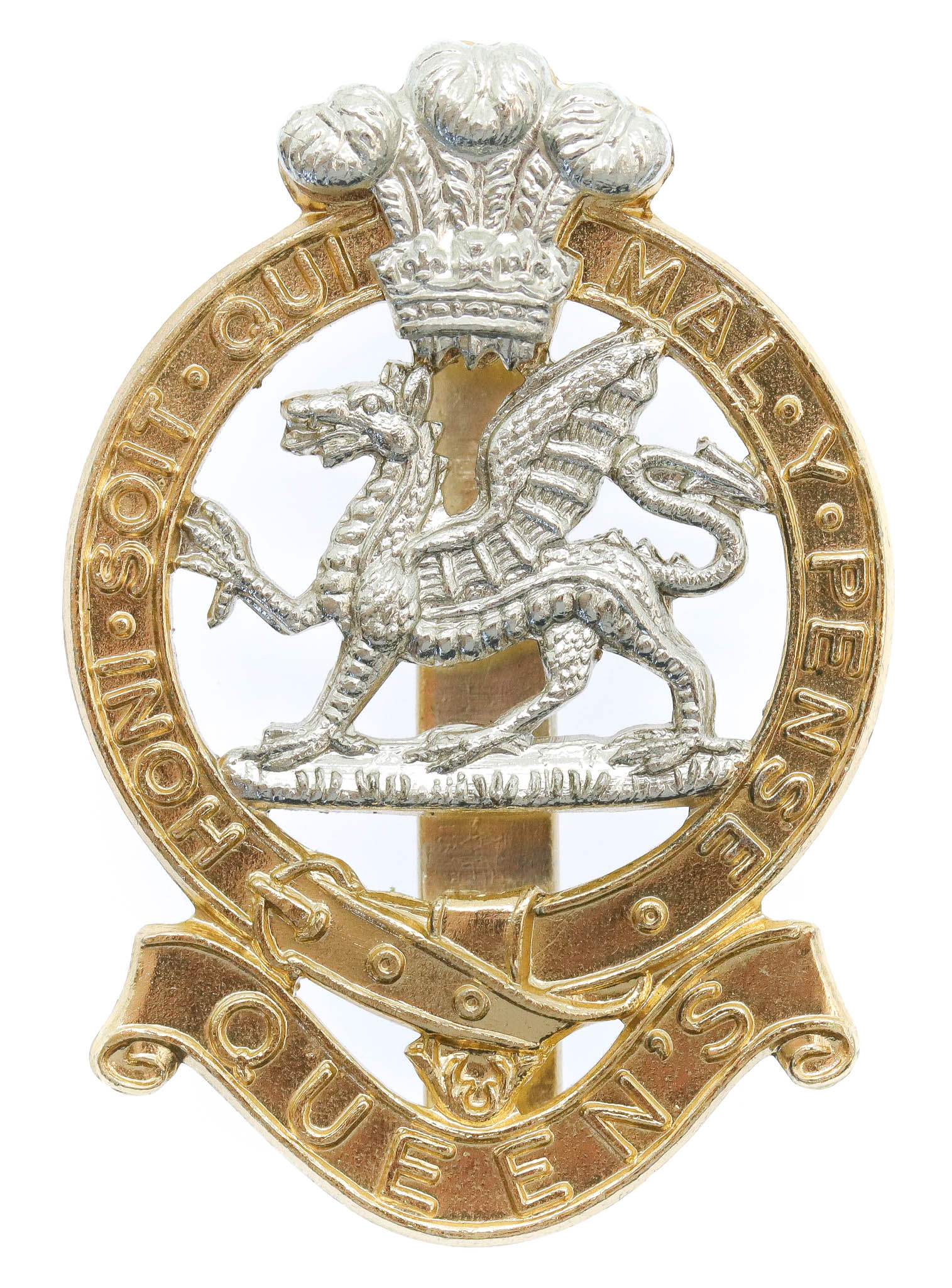 Queen's Royal Regiment Anodised (Staybrite) Cap Badge
