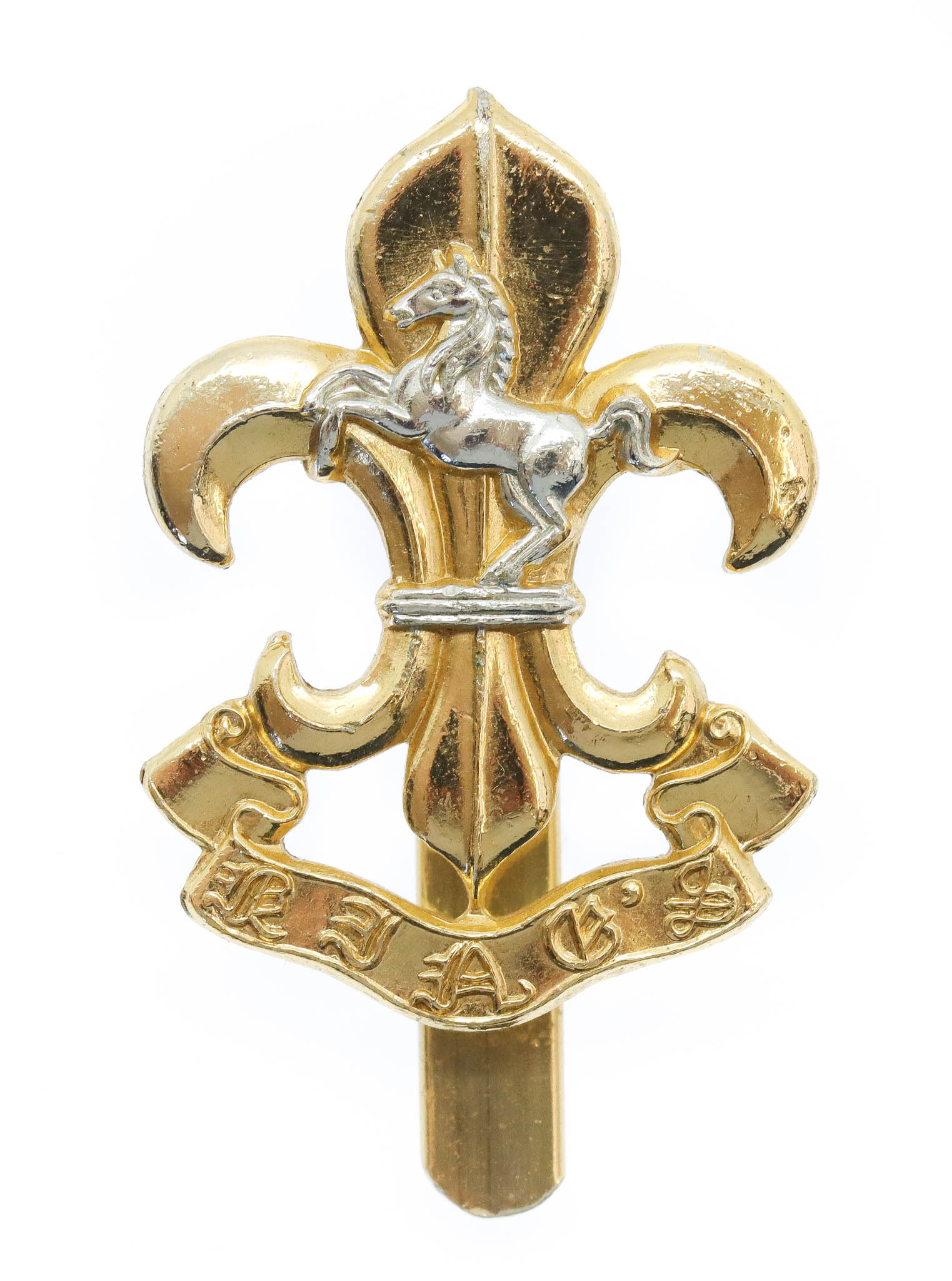 The King's Regiment Anodised (Staybrite) Beret Badge
