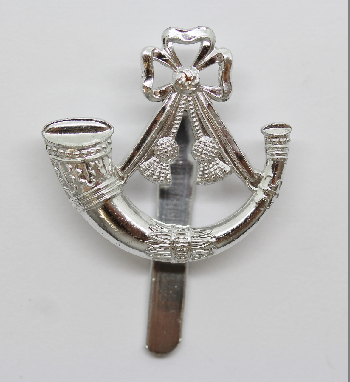 Light Infantry Anodised (Staybrite) Cap Badge