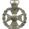 Royal Green Jackets White Metal Cap Badge - Queen's Crown