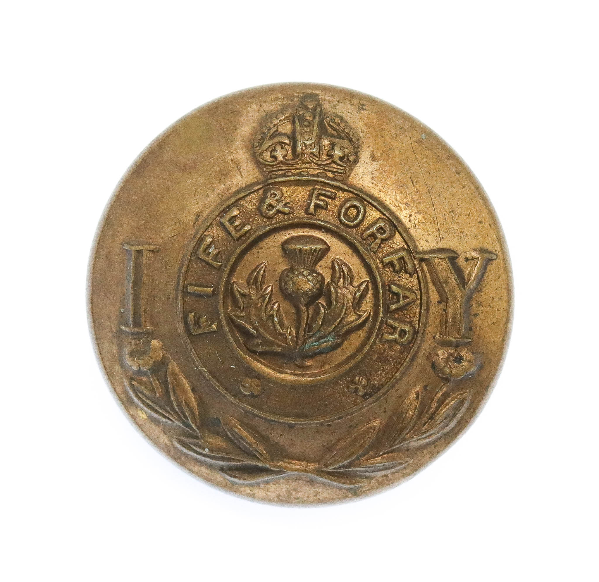Fife & Forfar Imperial Yeomanry Officer's Button - King's Crown (26mm)