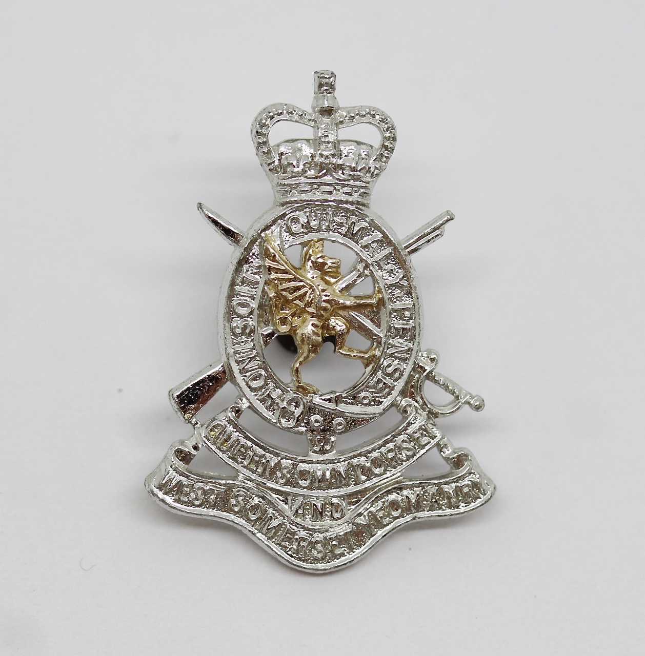 Queen's Own Dorset and West Somerset Yeomanry Anodised (Staybrite) Collar Badge 