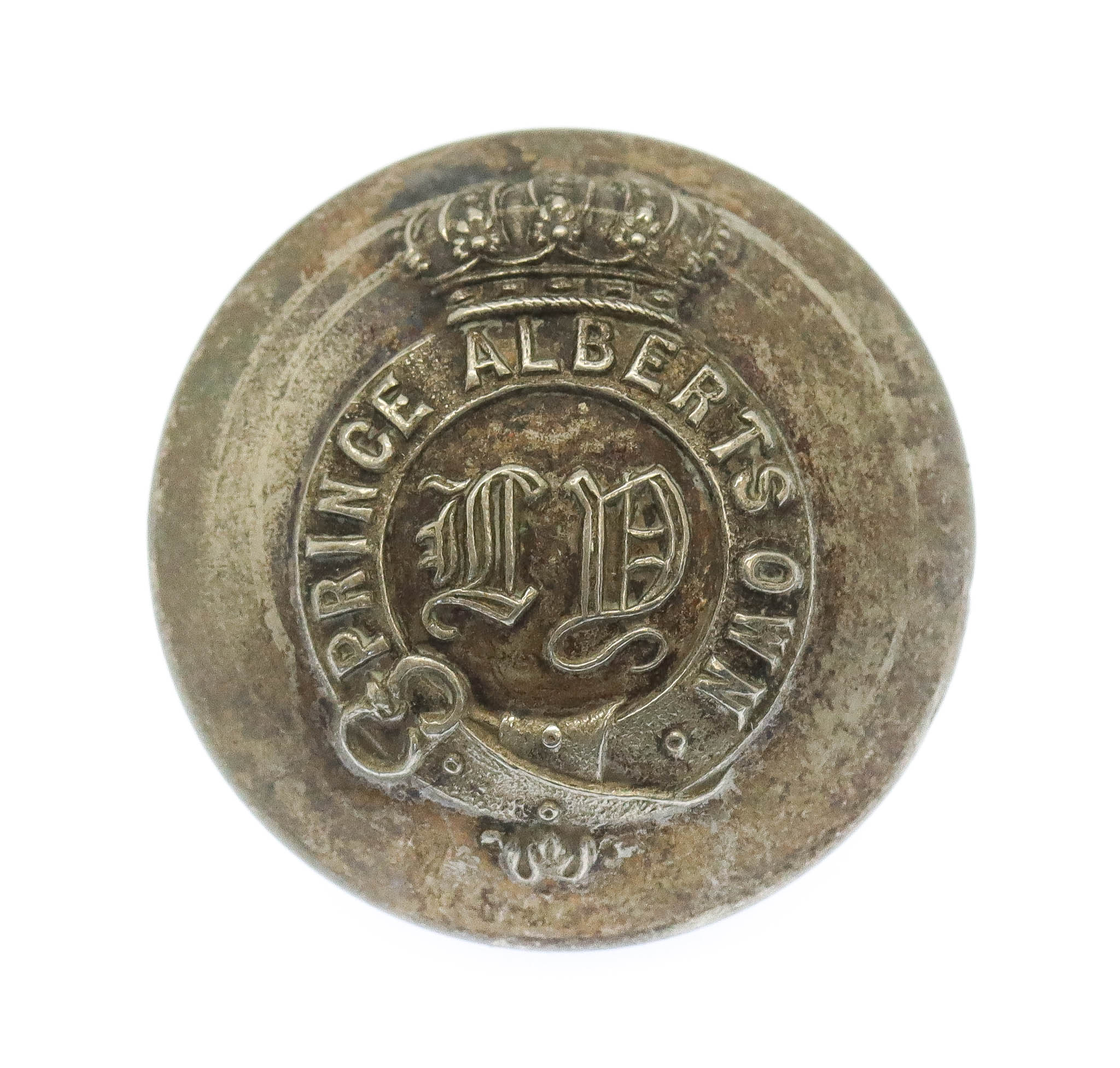 Leicestershire Yeomanry (Prince Albert's Own) Officer's Silvered Button (26mm)