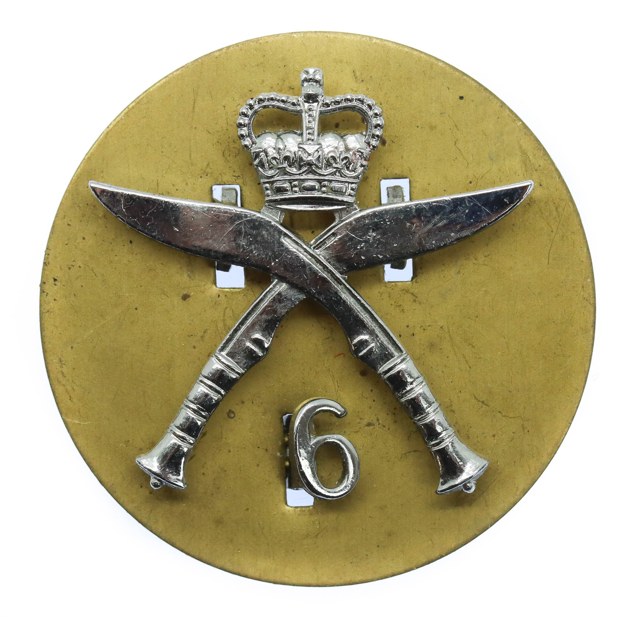 6th Gurkha Rifles Chrome Cap Badge - Queen's Crown