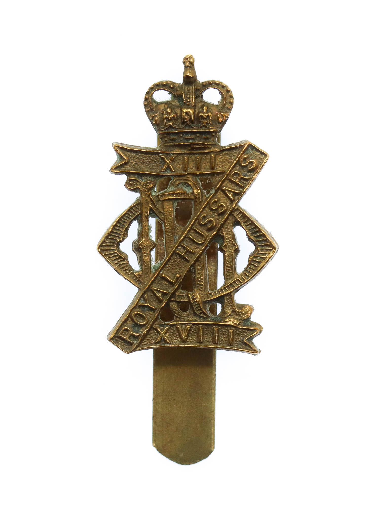 13th/18th Royal Hussars Cap Badge - Queen's Crown