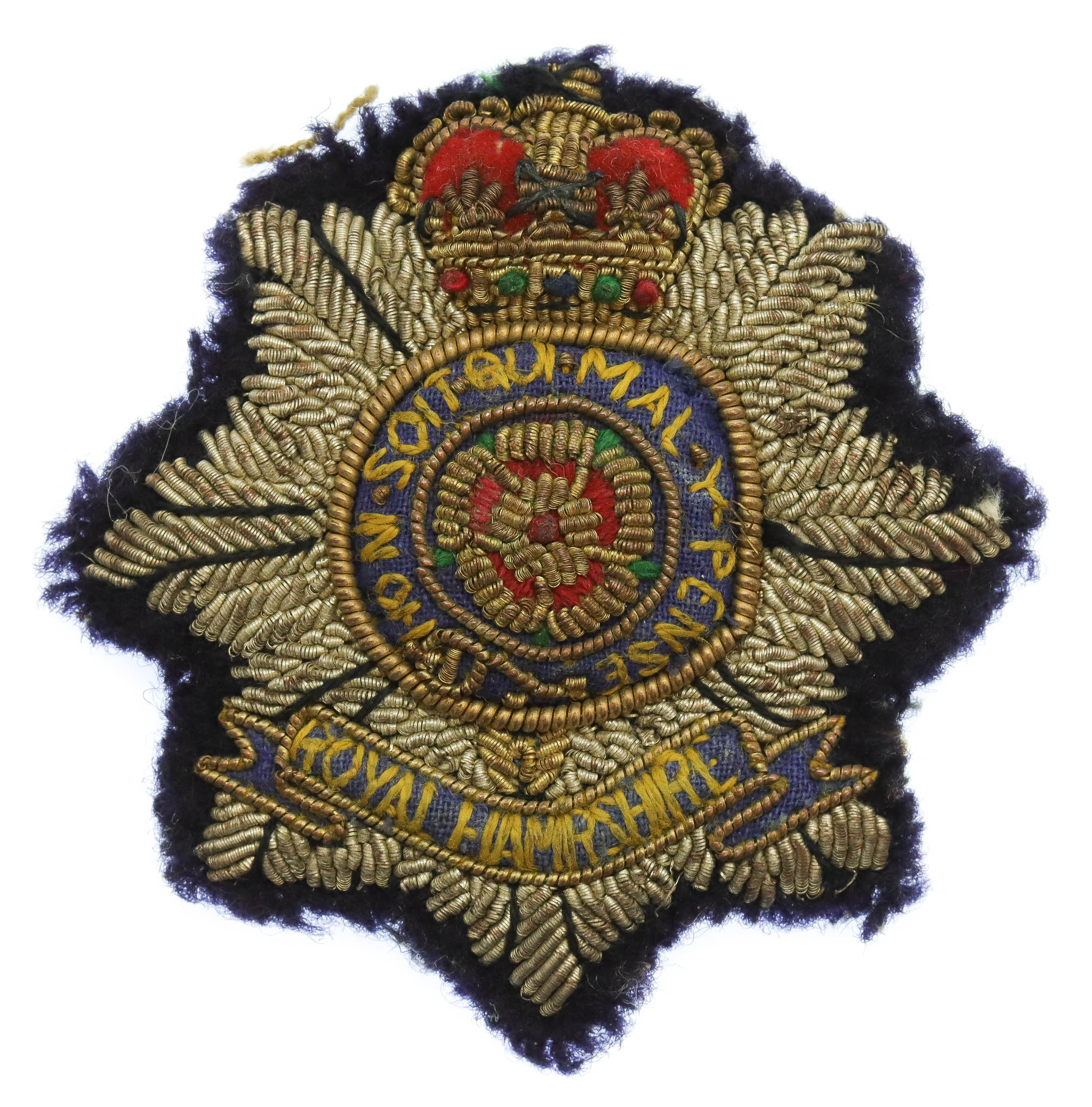 Royal Hampshire Regiment Officer's Bullion Beret Badge