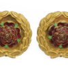 Pair of Royal Hampshire Regiment Officer's Gilt & Enamel Collar Badges