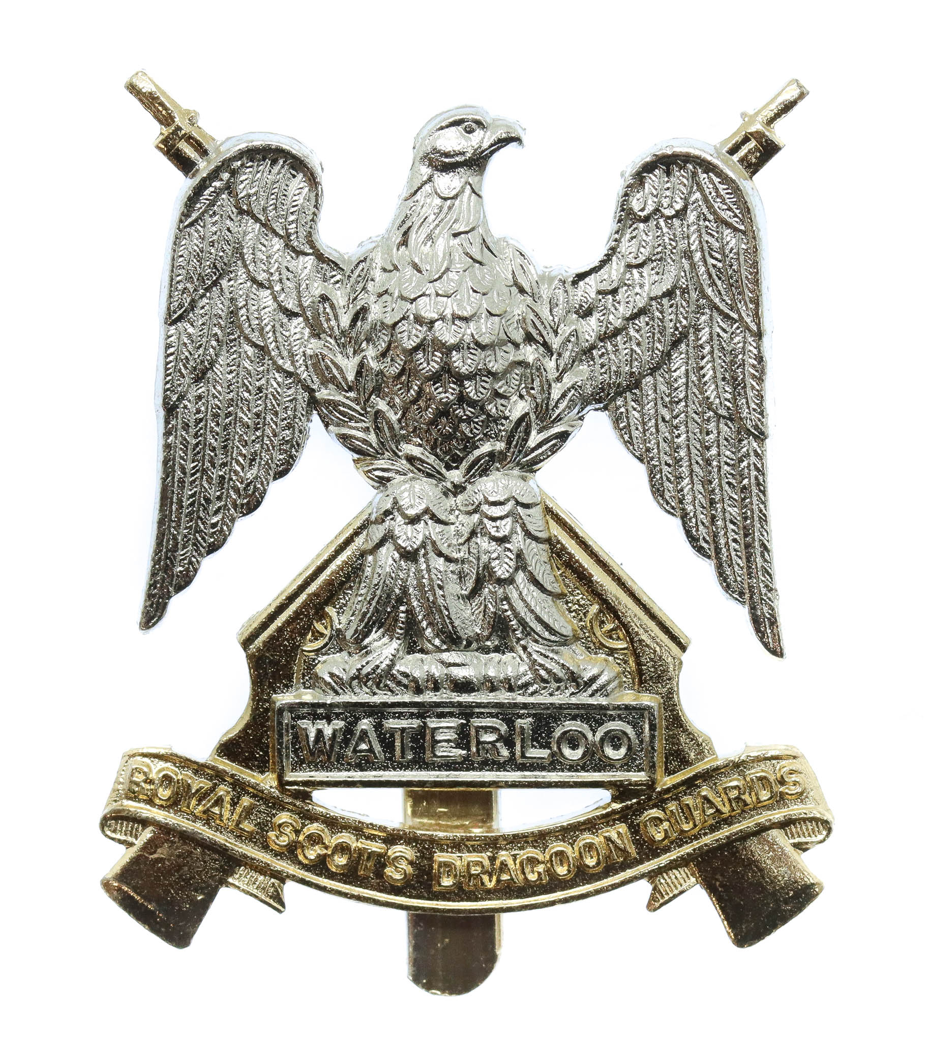 Royal Scots Dragoon Guards Anodised (Staybrite) Cap Badge