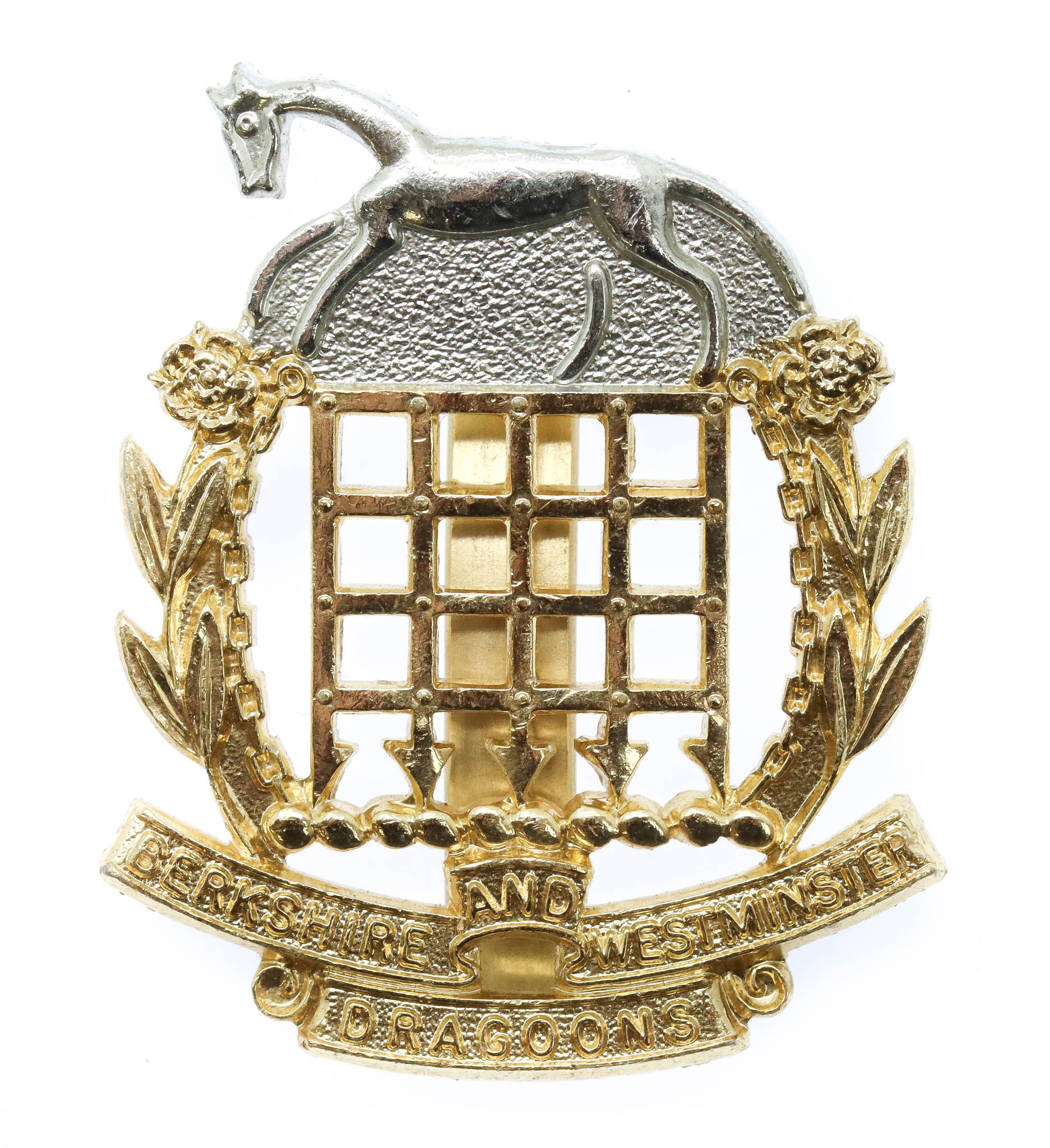 Berkshire & Westminster Dragoons Anodised (Staybrite) Cap Badge