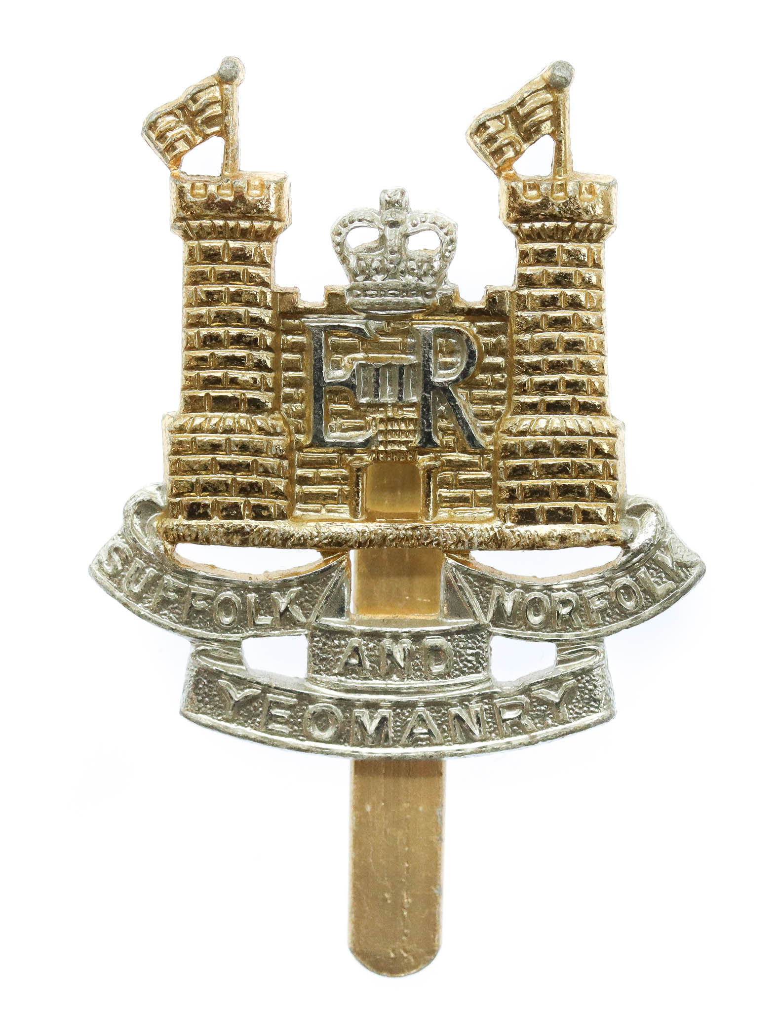 Suffolk and Norfolk Yeomanry Anodised (Staybrite) Cap Badge