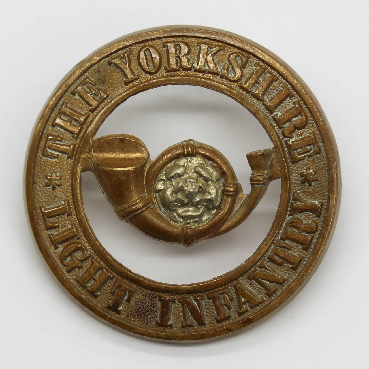 Yorkshire Light Infantry Bi-metal Helmet Plate Centre