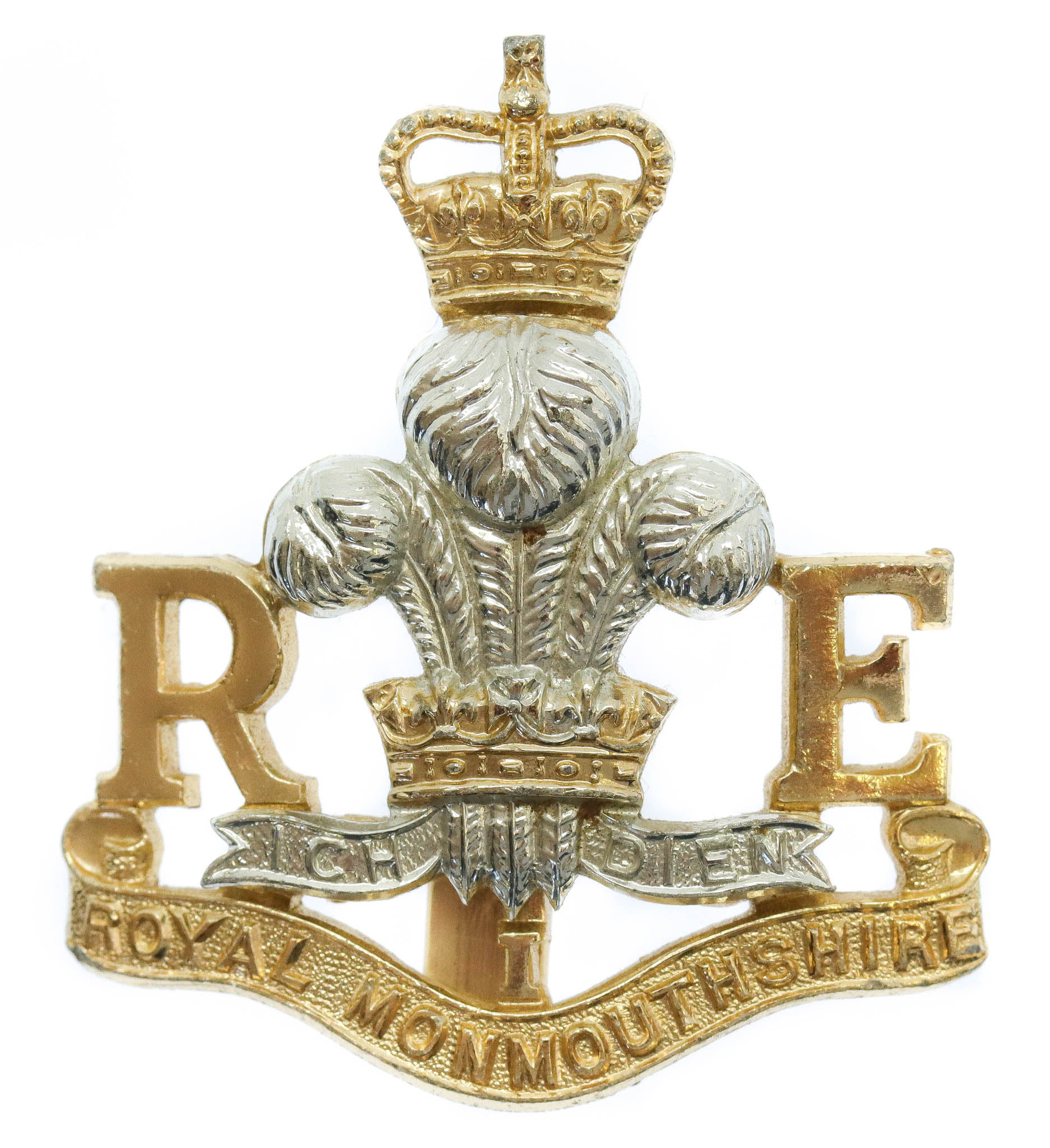 Royal Monmouthshire Royal Engineers Anodised (Staybrite) Cap Badge