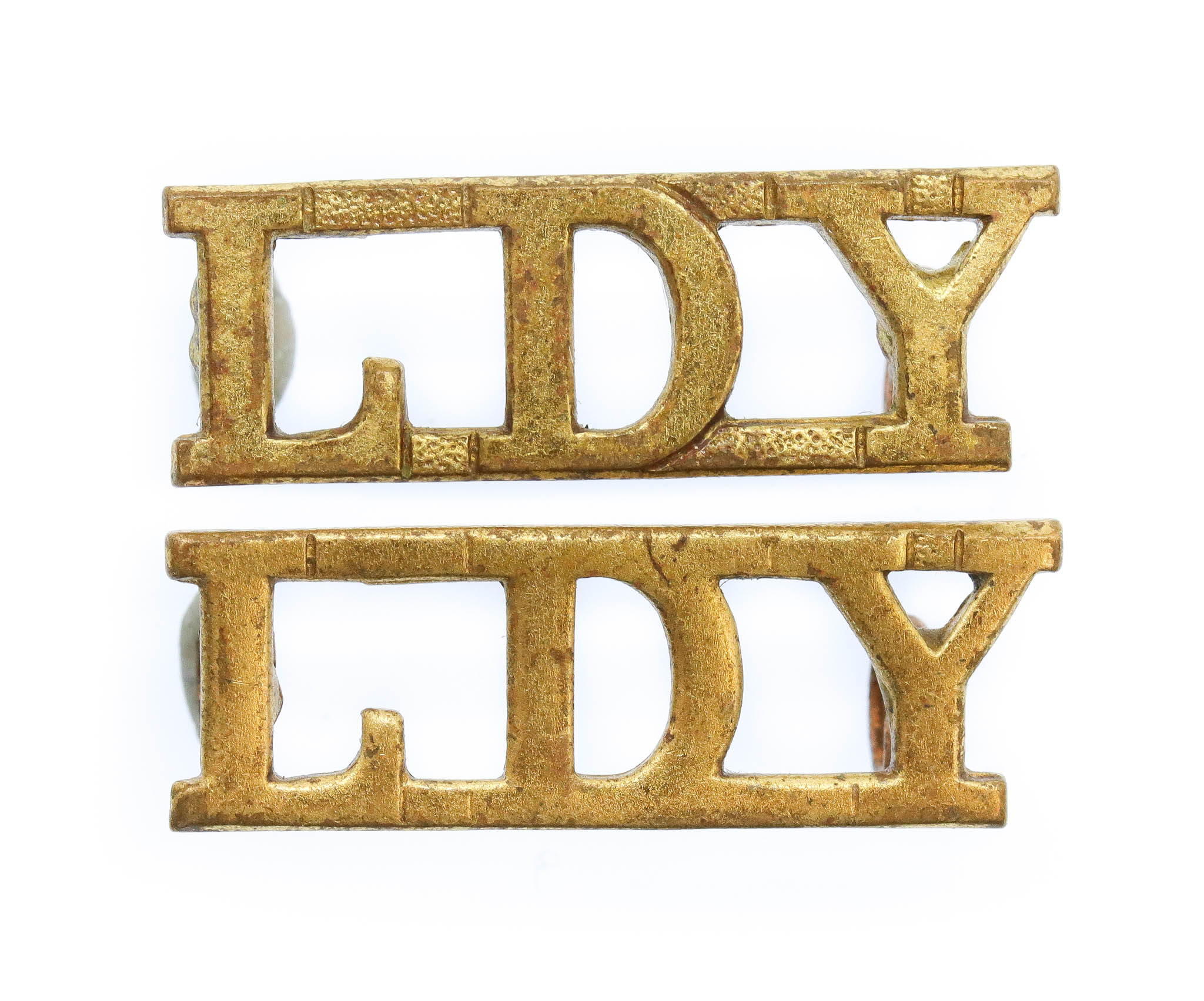 Pair of Leicestershire & Derbyshire Yeomanry (L.D.Y). Shoulder Titles