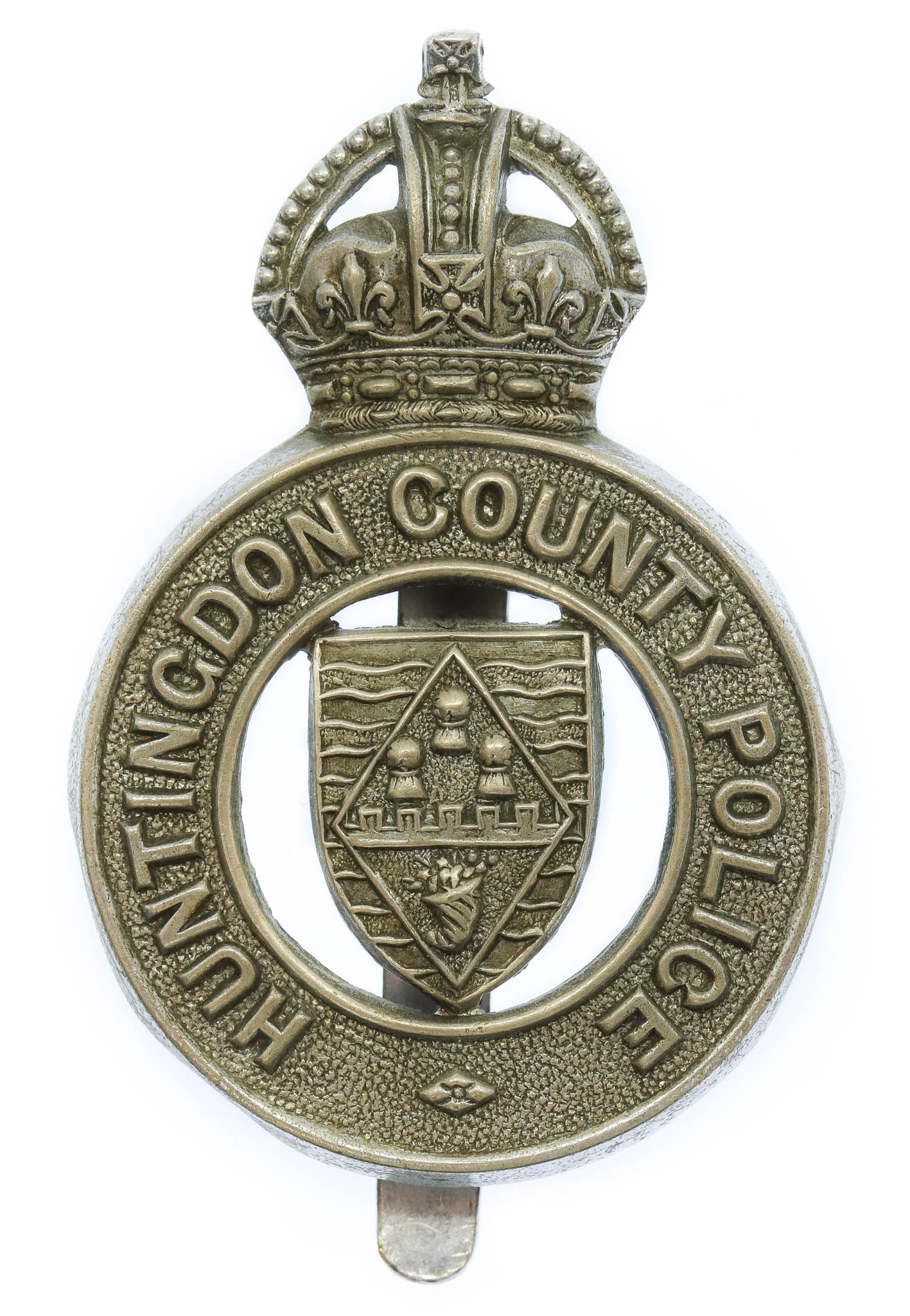 Huntingdon County Police (Huntingdonshire County Constabulary) Cap Badge - King's Crown