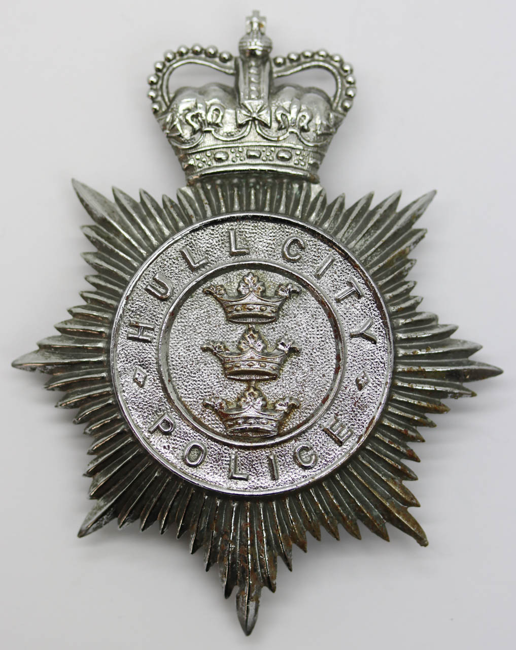 Hull City Police Helmet Plate - Queen's Crown