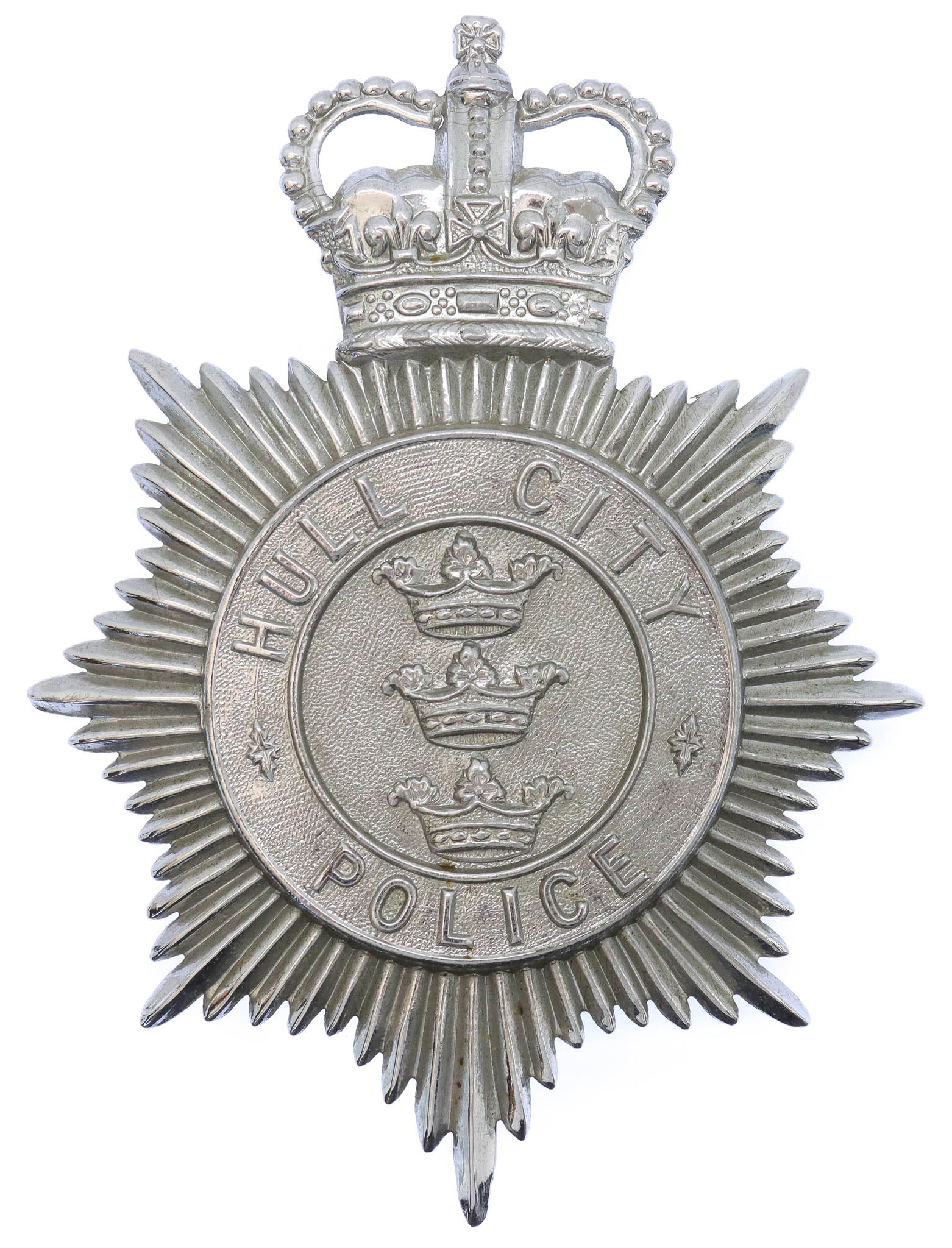 Hull City Police Helmet Plate - Queen's Crown
