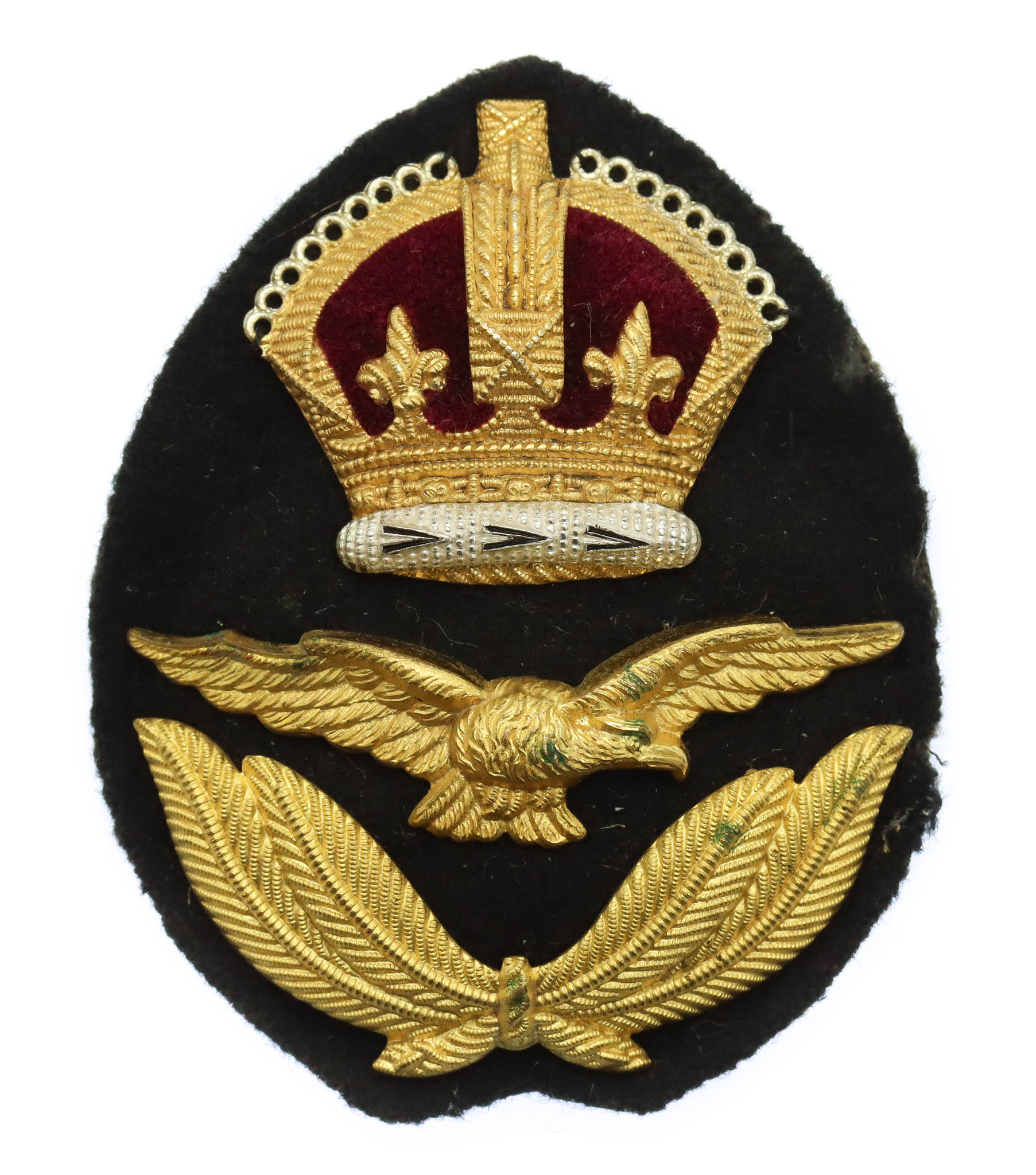 Royal Air Force (R.A.F.) Officer's Cap Badge - King's Crown