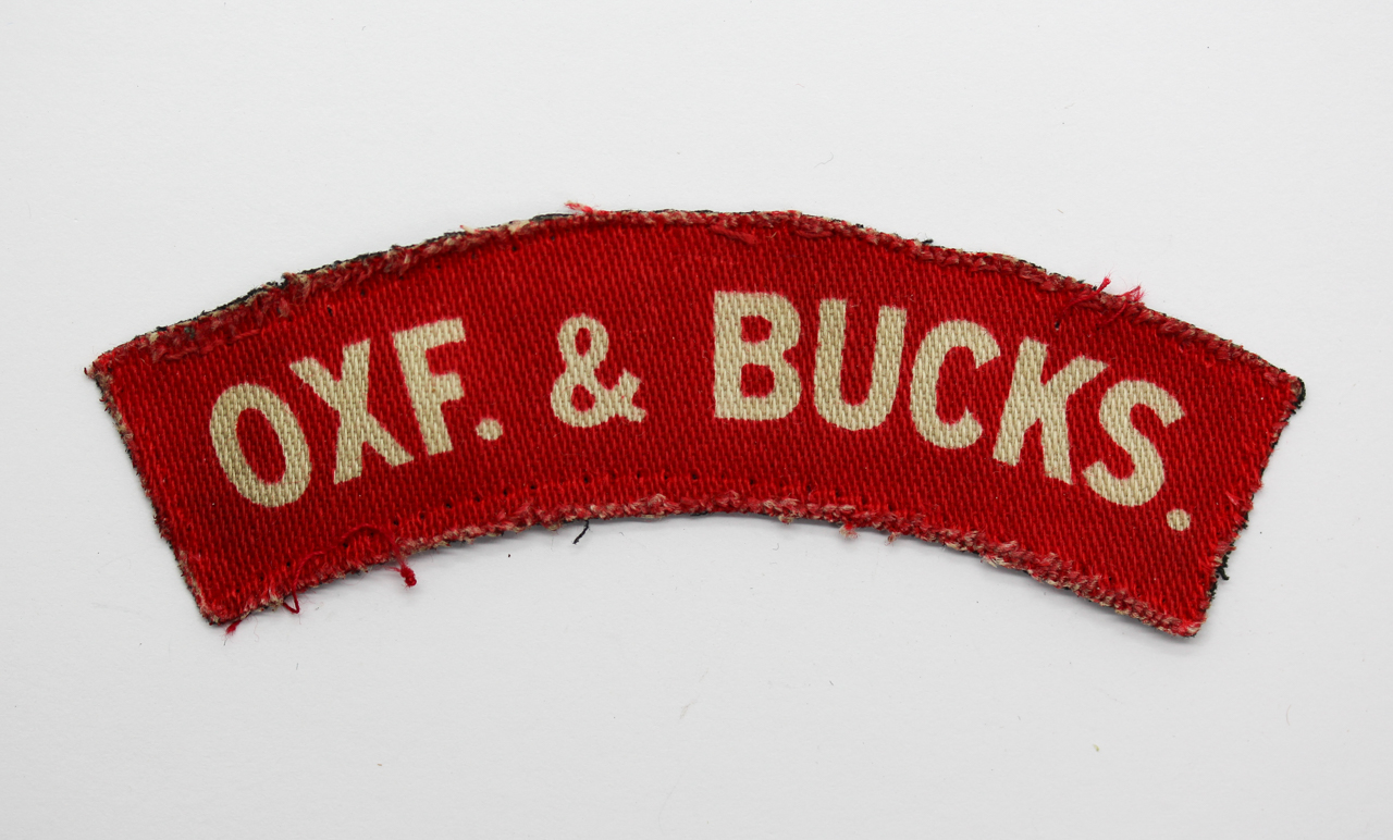 Scarce Oxfordshire & Buckinghamshire Light Infantry (OXF. & BUCKS.) Printed Shoulder Title