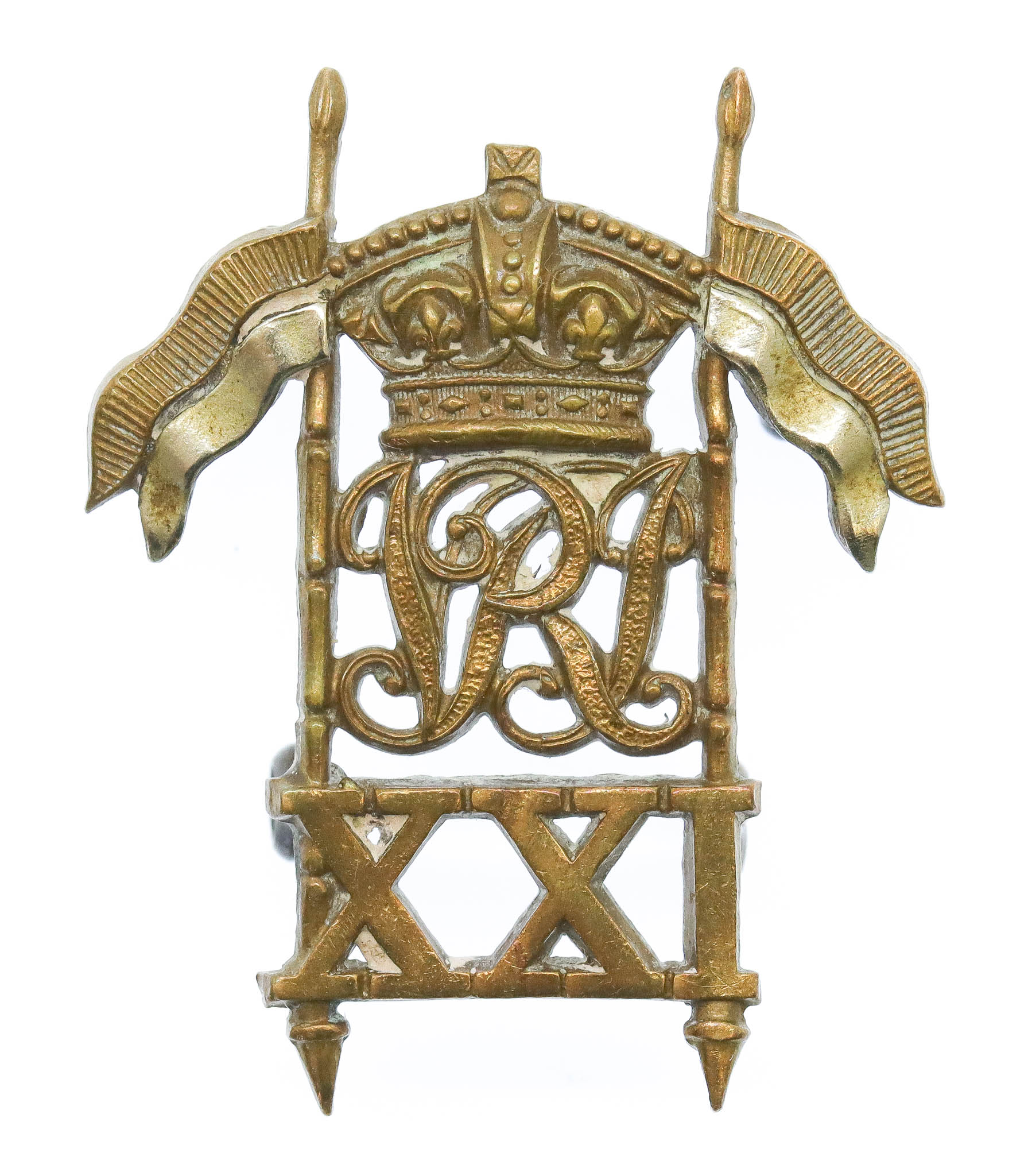 Rare Victorian 21st (Empress of India's) Lancers 'Upright Lances' Cap Badge (c.1899-1900)