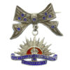 WWI Australian Commonwealth Military Forces Sterling Silver & Enamel Bow Suspension Sweetheart Brooch
