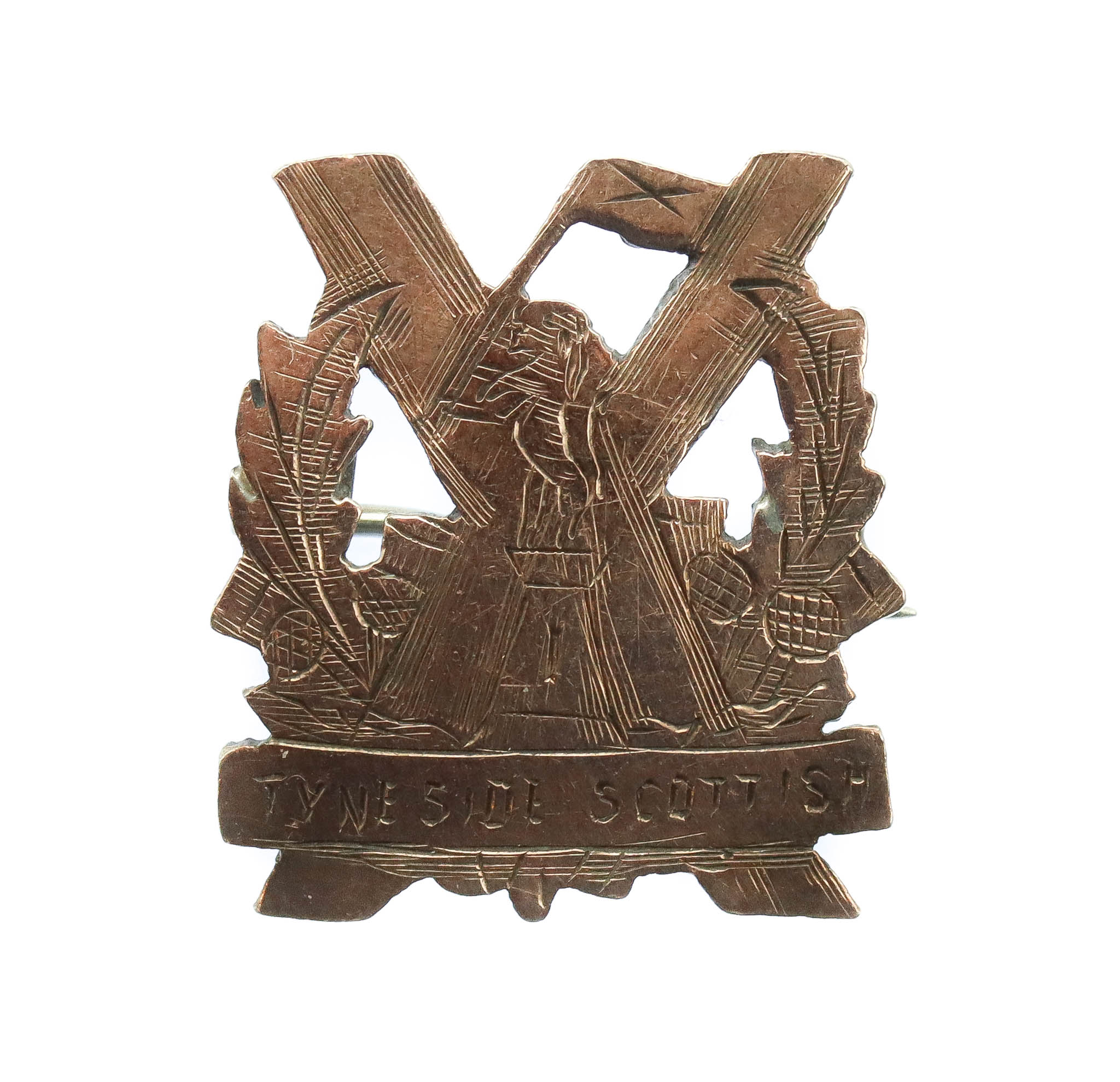 Tyneside Scottish Gold on Silver Sweetheart Brooch