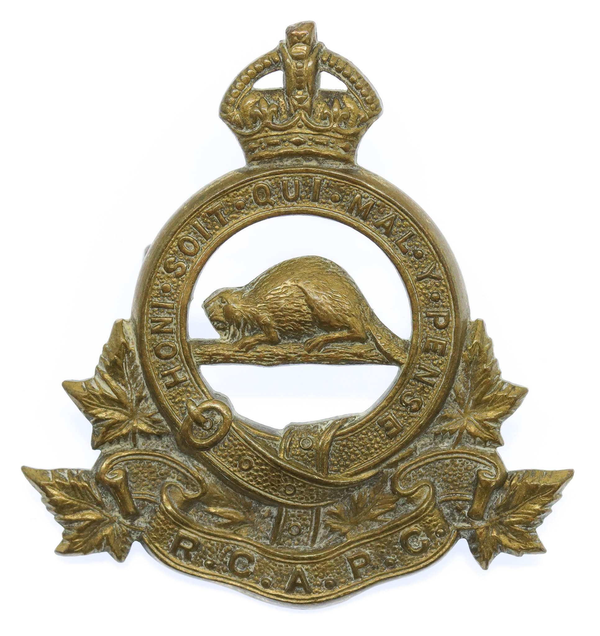 Royal Canadian Army Pay Corps (R.C.A.P.C.) Cap Badge - King's Crown