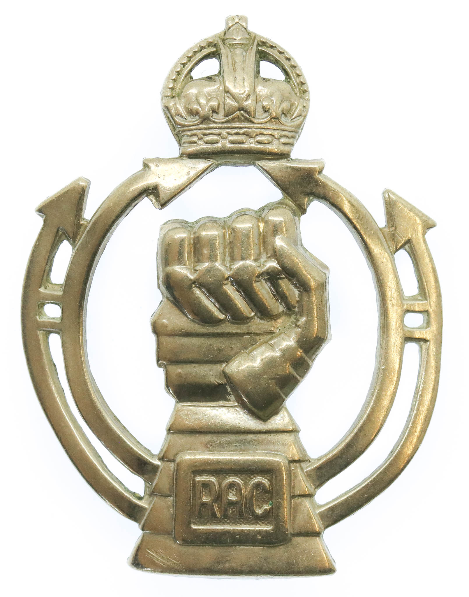 Royal Armoured Corps (R.A.C.) Cap Badge - King's Crown (2nd Pattern)