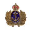 Royal Navy Brass & Enamel Sweetheart Brooch - King's Crown
