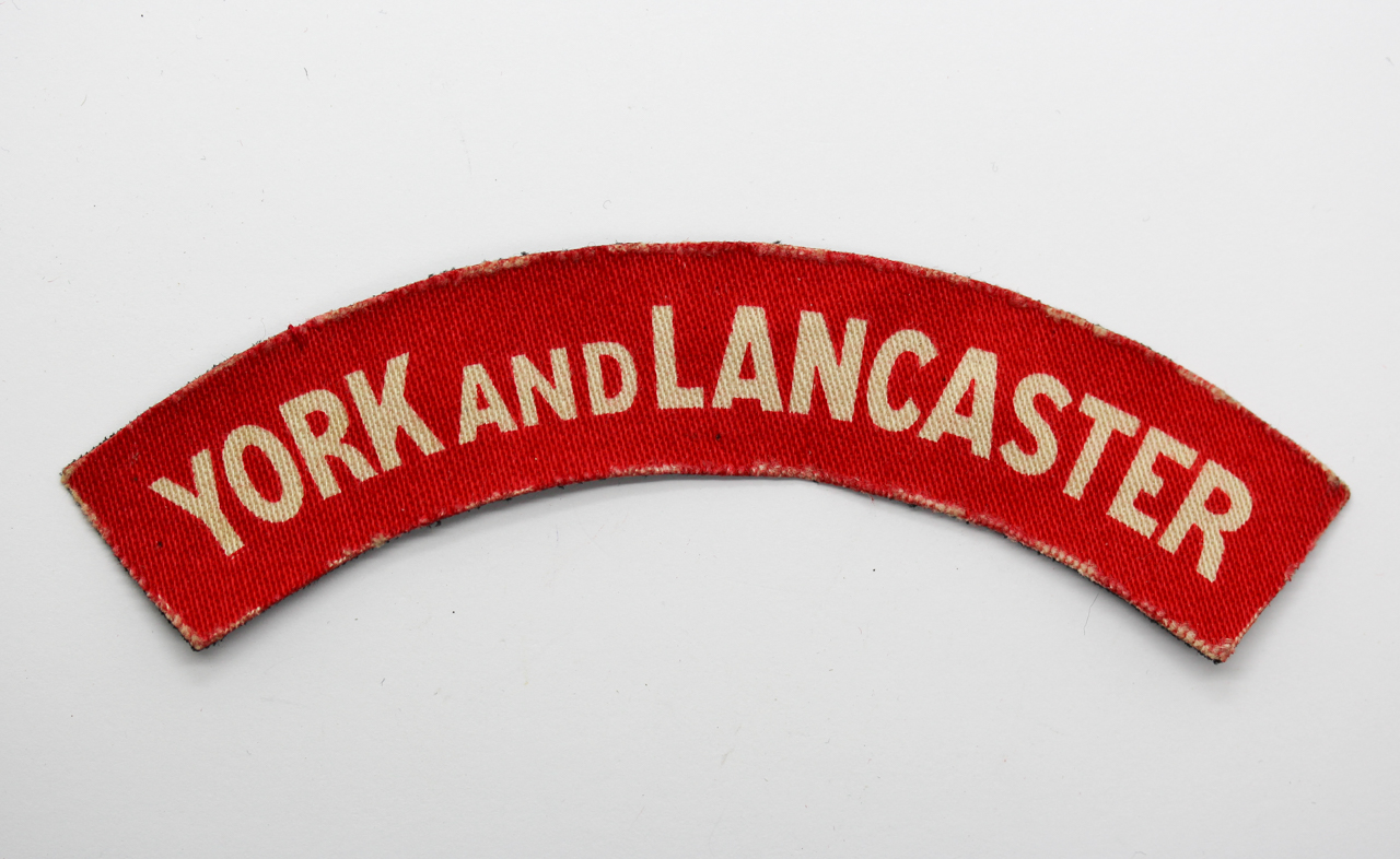 York & Lancaster Regiment (YORK AND LANCASTER) WW2 Printed Shoulder Title