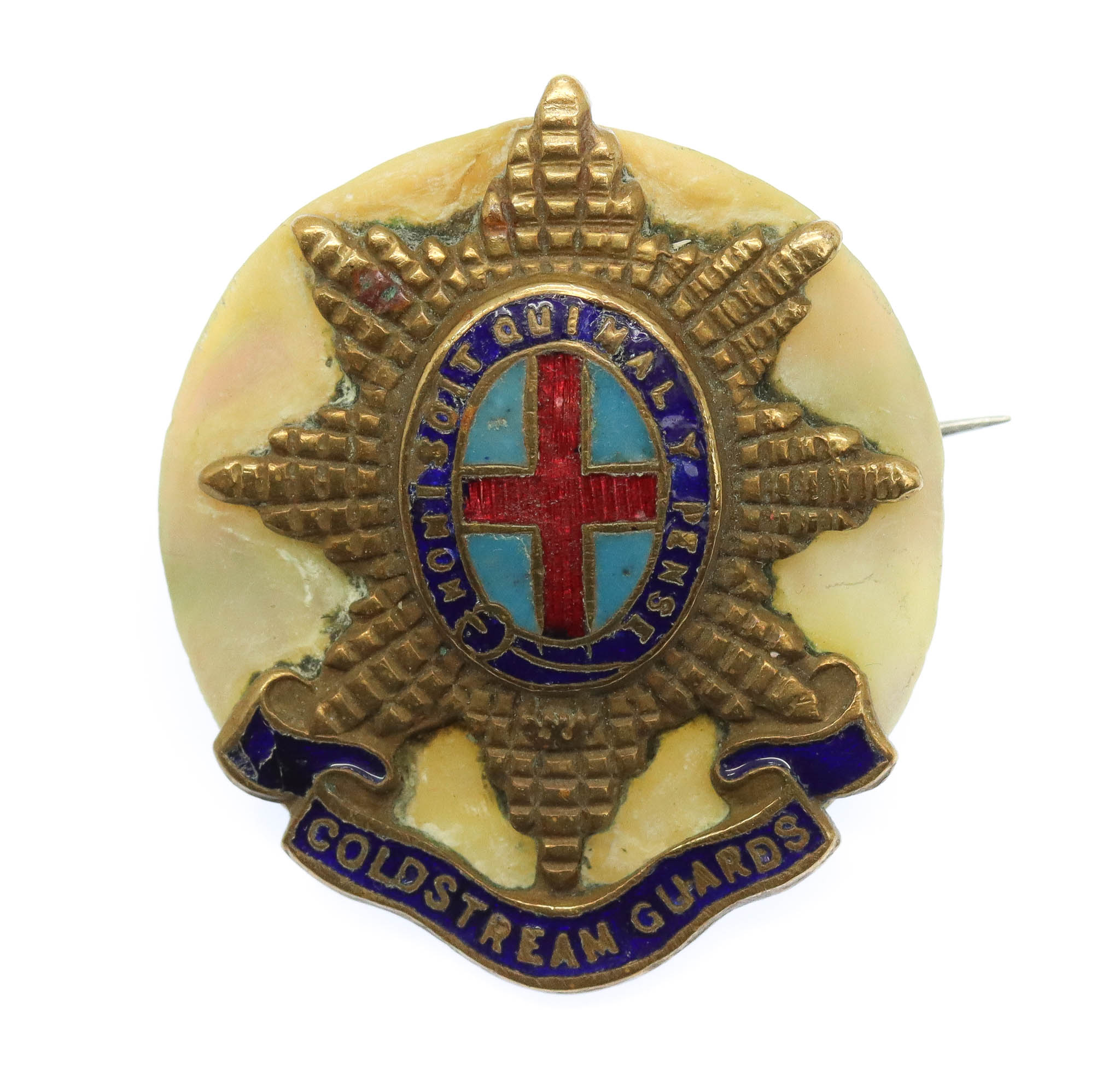 Coldstream Guards Enamelled Sweetheart Brooch