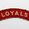 The Loyal Regiment (LOYALS) WW2 Printed Shoulder Title