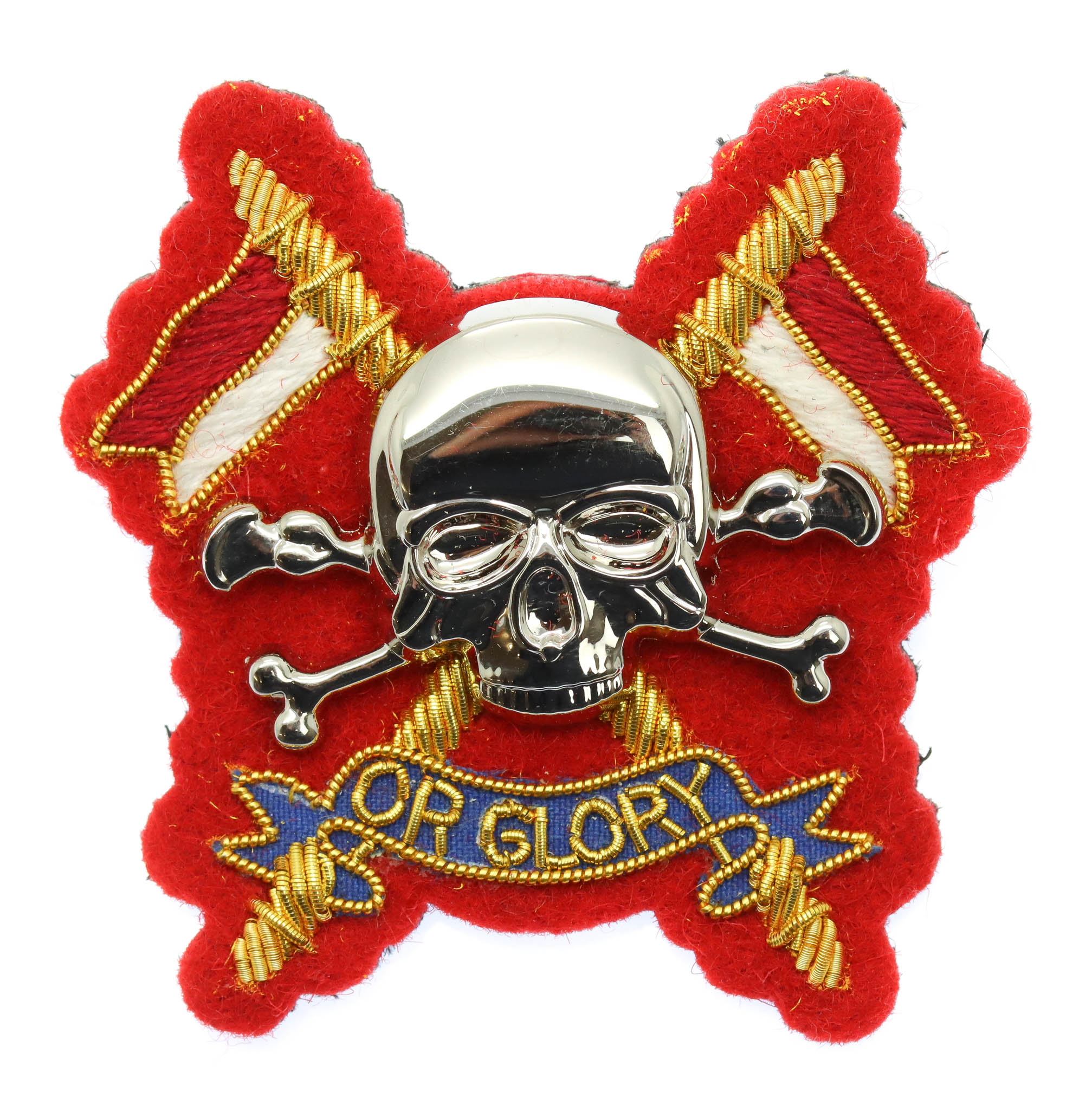 Royal Lancers Officer's Metal & Bullion Beret Badge (Red Backing)
