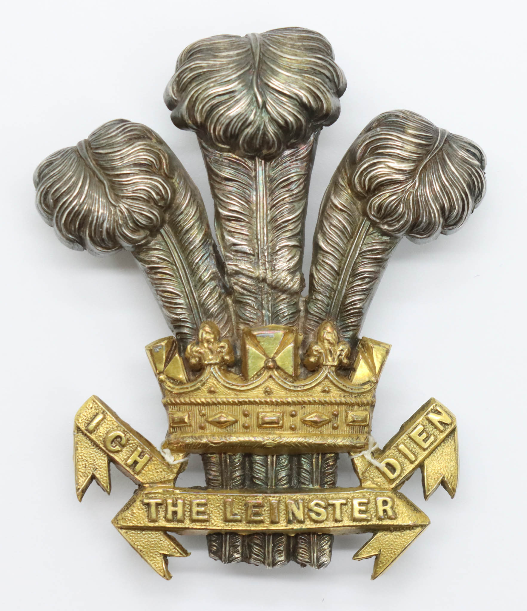 Victorian Prince of Wales's Leinster Regiment Officer's Forage Cap Badge