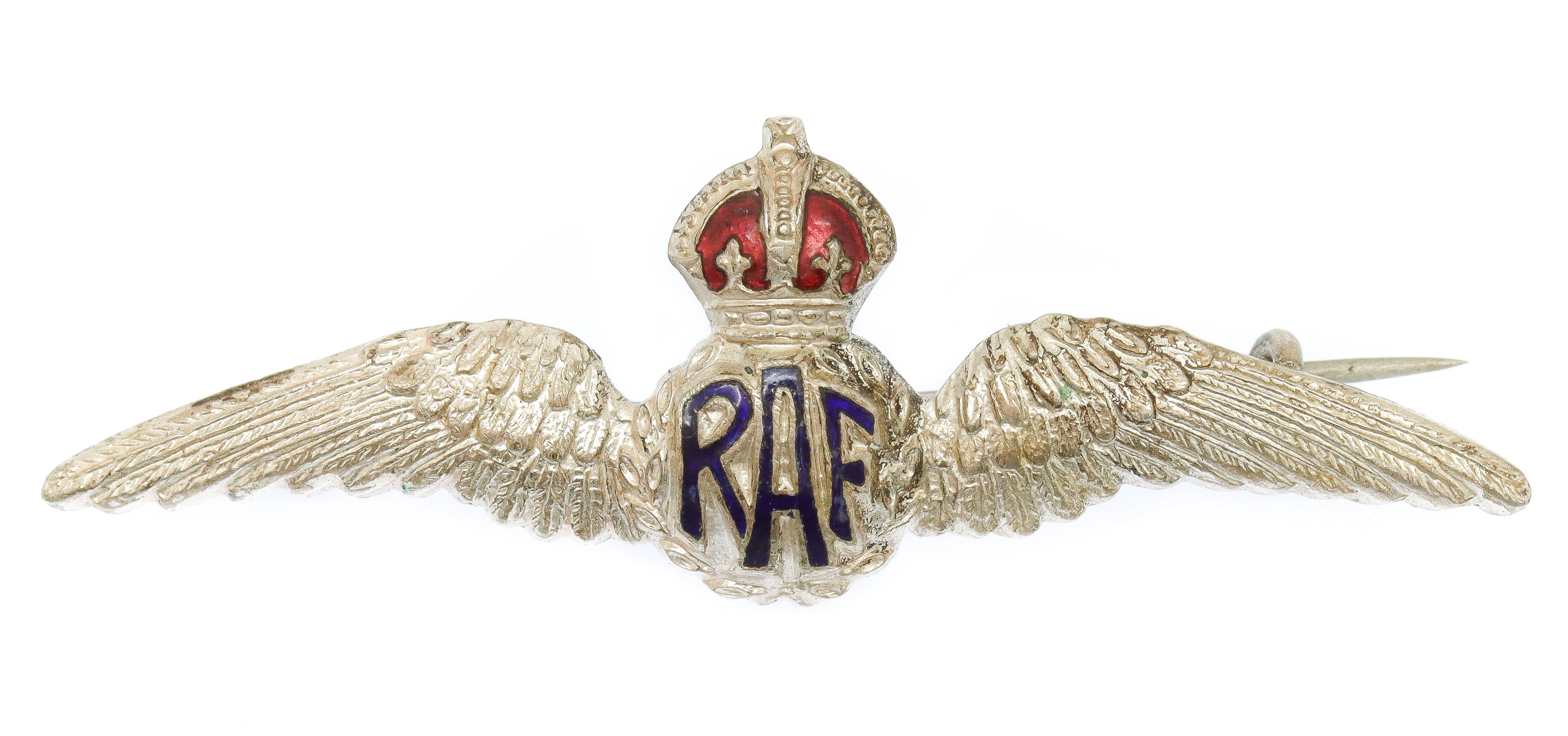 Royal Air Force (R.A.F.) Enamelled Sweetheart Brooch - King's Crown 