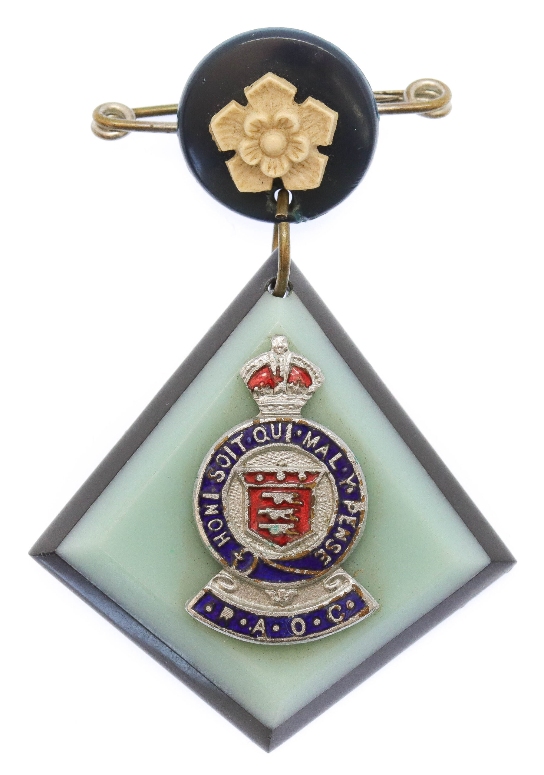 Royal Army Ordnance Corps (R.A.O.C.) Sweetheart Brooch - King's Crown 