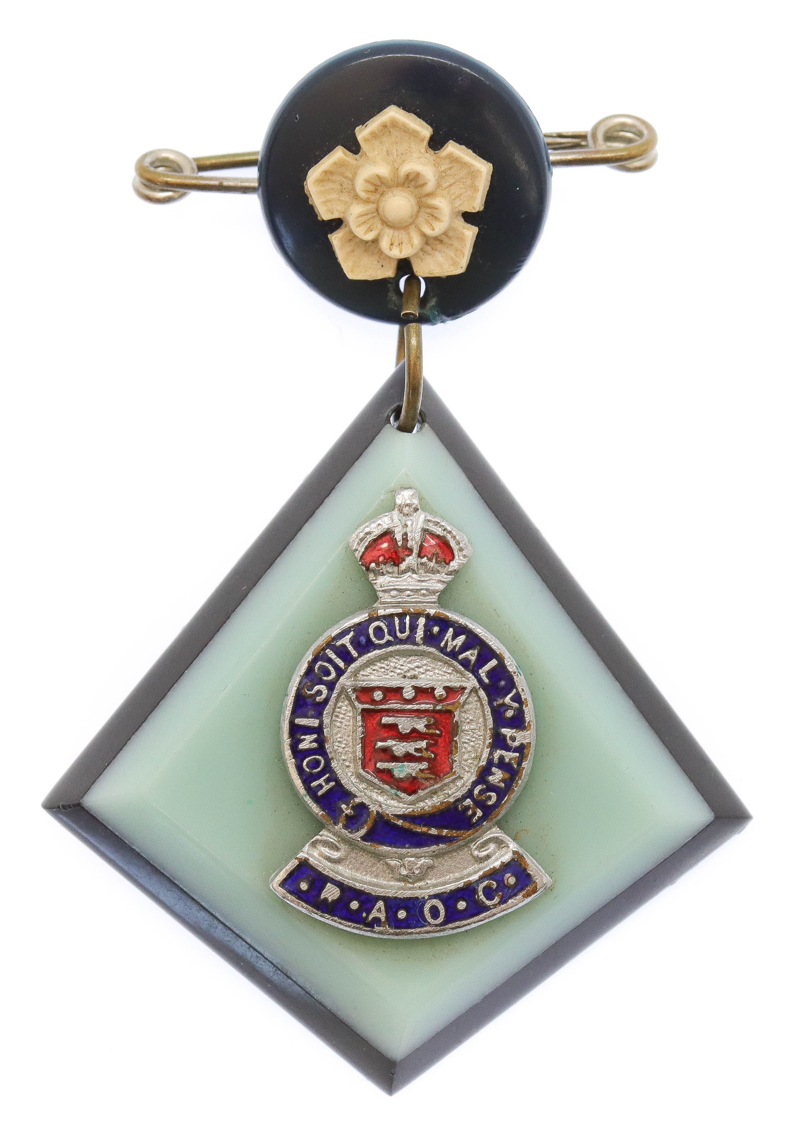 Royal Army Ordnance Corps (R.A.O.C.) Sweetheart Brooch - King's Crown 