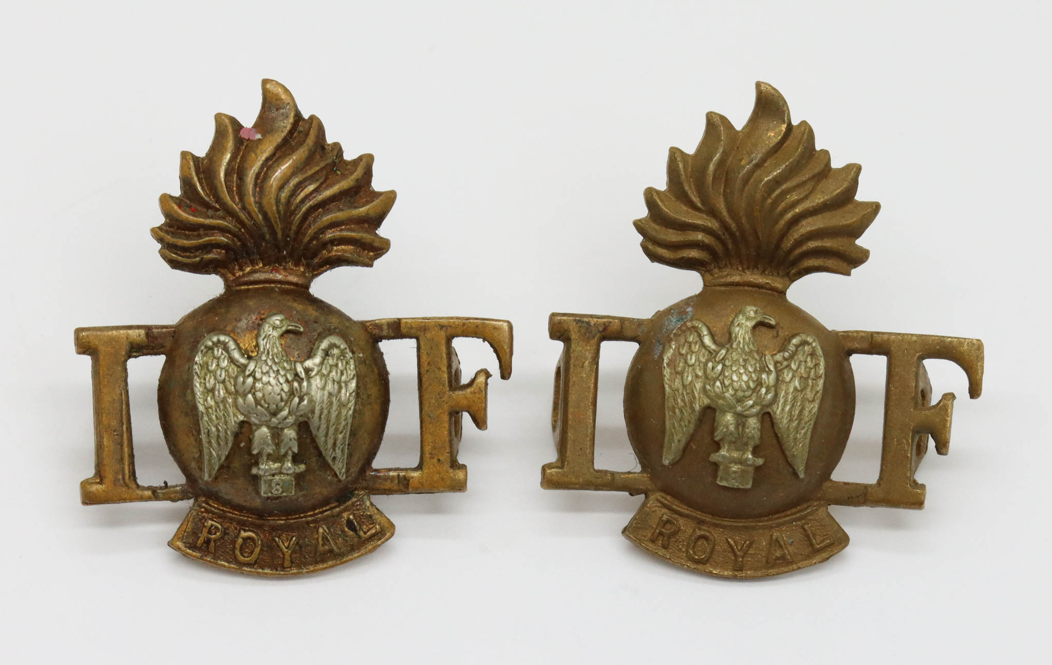 Pair of Royal Irish Fusiliers Shoulder Titles