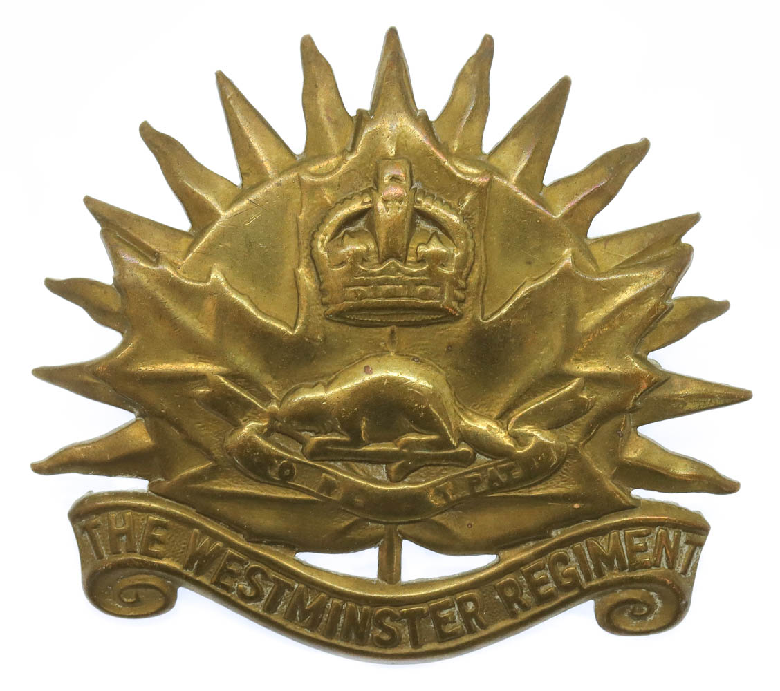 Canadian Westminster Regiment Cap Badge - Queen's Crown